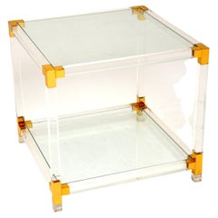 Vintage Italian Lucite and Glass Coffee / Side Table