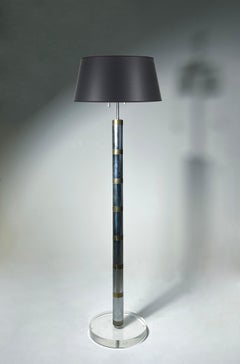 Vintage Italian Lucite / Brass 1960s/70s Floor Lamp