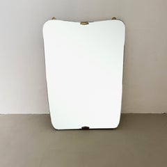 Specchio da parete vintage di produzione italiana in stile Art Deco Mirror con retro in Wood, Gio Ponti