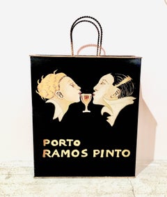 Vintage Italian Magazine Holder or Waste Basket in the Form of a Shopping Bag