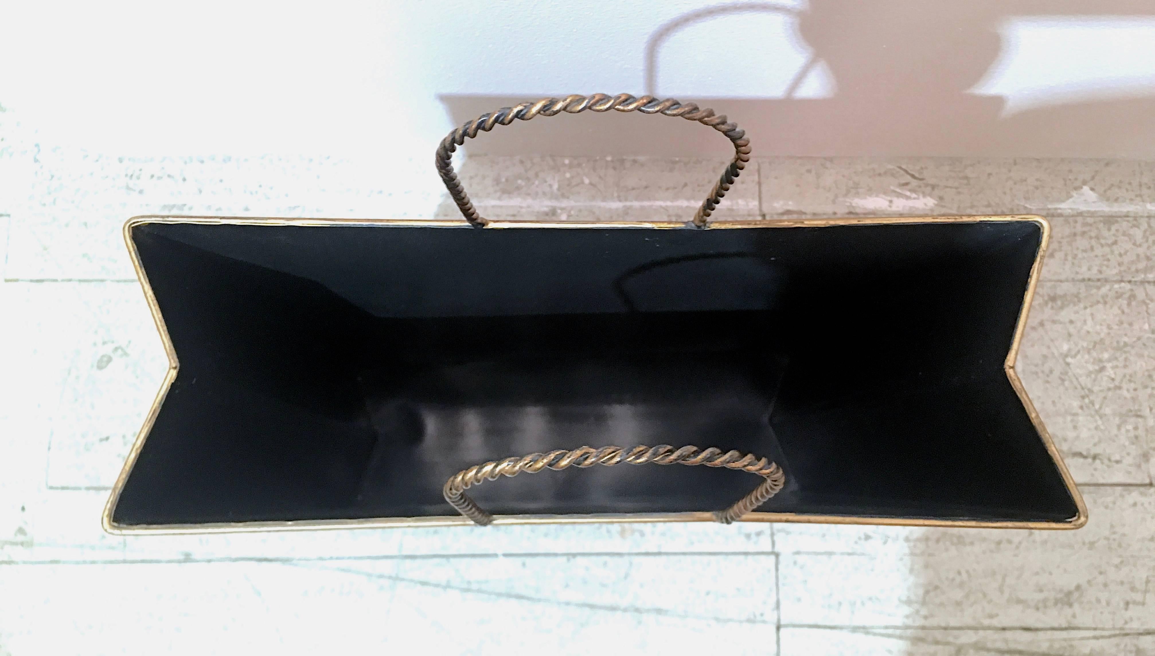 Vintage Italian Magazine Holder or Waste Basket in the Form of a Shopping Bag For Sale 1