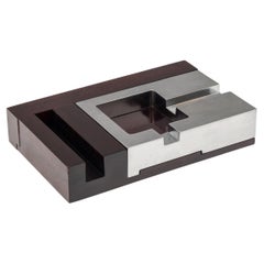 Vintage Italian Mahogany Ashtray by Alfred Dunhill, 1970