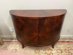 Vintage Italian Mahogany Demi Lune Cabinet, 20th Century Storage