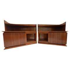 Vintage Italian Mahogany Wall Mounted Side Tables