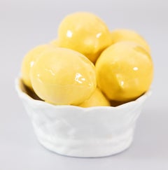 Vintage Italian Majolica Bowl of Lemons Centerpiece