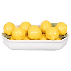 Vintage Italian Majolica Bowl of Lemons Centerpiece