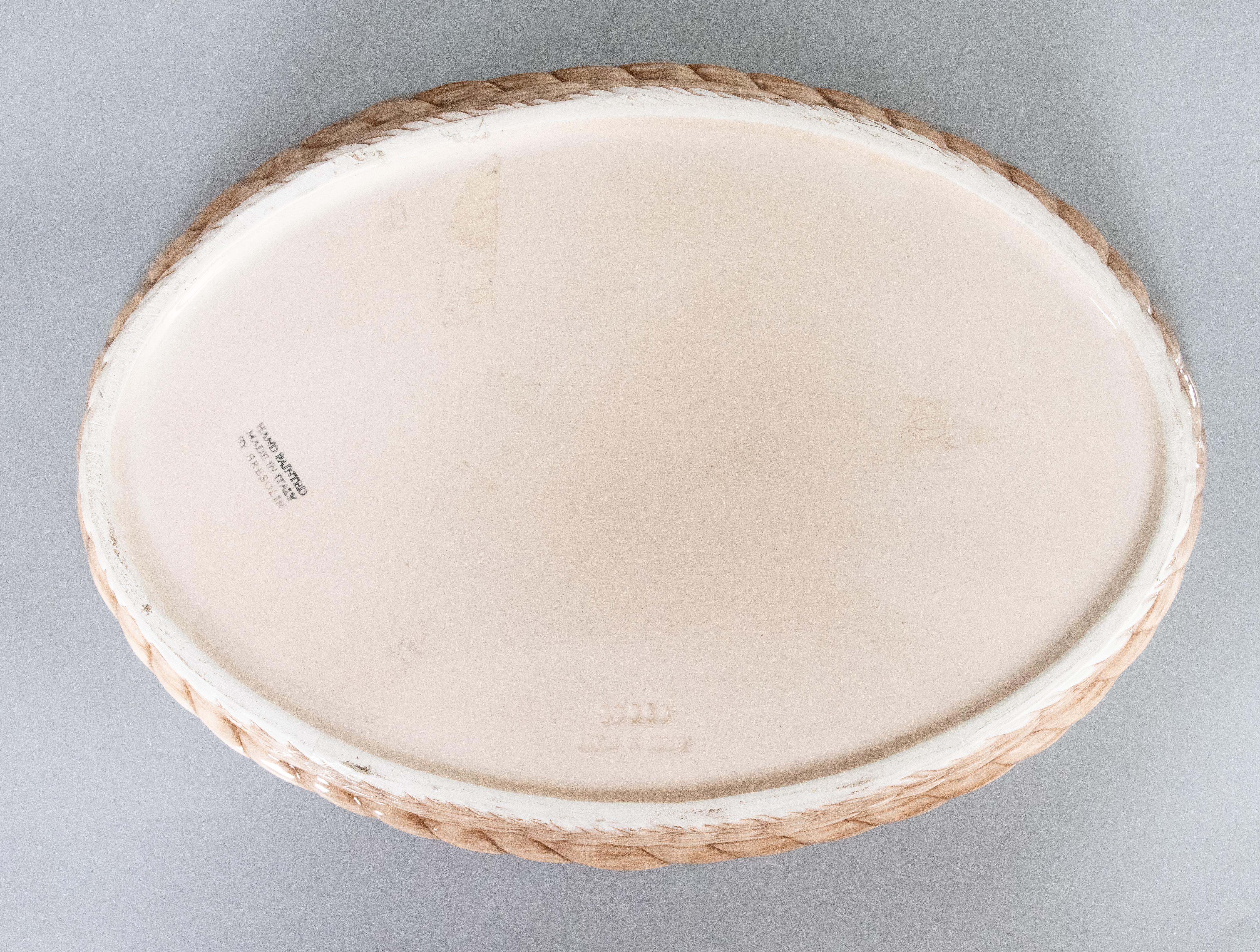 Vintage Italienisch Majolika Fisch Deckel Terrine Gericht Tafelaufsatz im Angebot 2