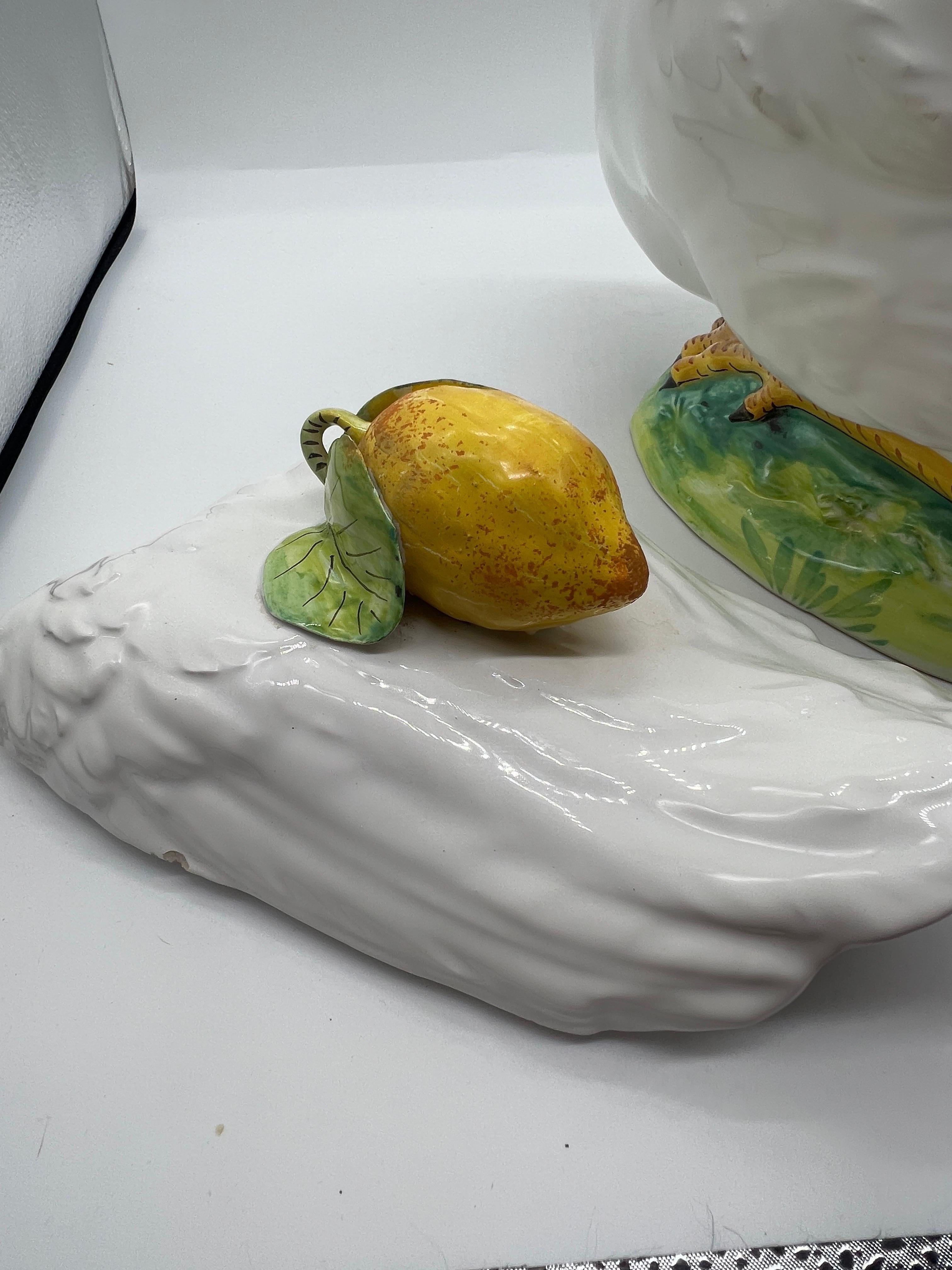 Vintage Italian Majolica Style Ceramic Goose Tureen 2