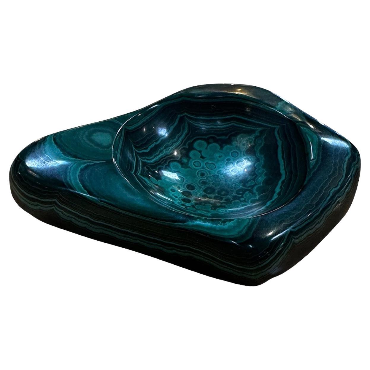 Vintage Italian Malachite Ashtray 1960s For Sale