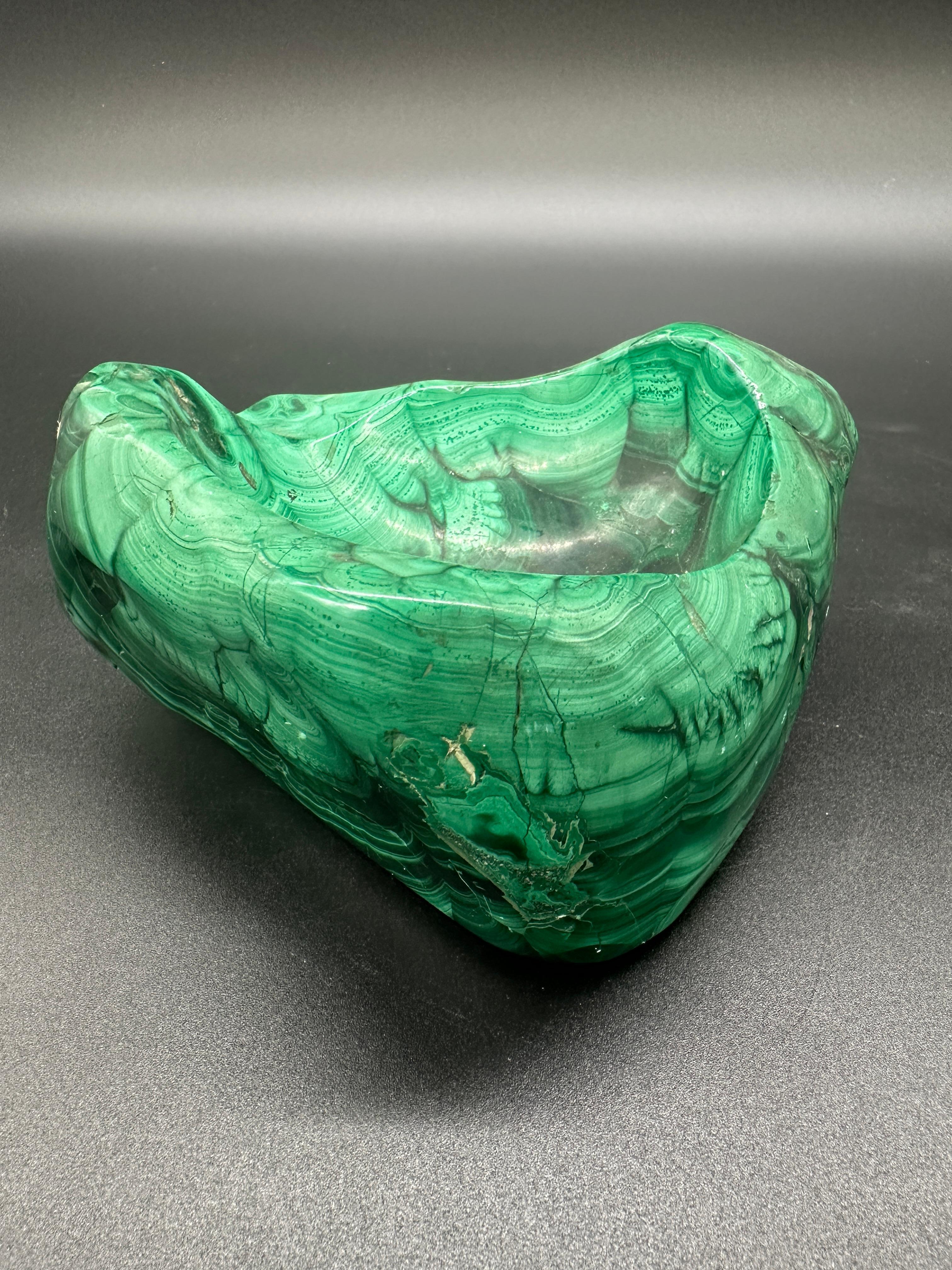 Fine XX secolo Posacenere italiano d'epoca in malachite 1980s in vendita