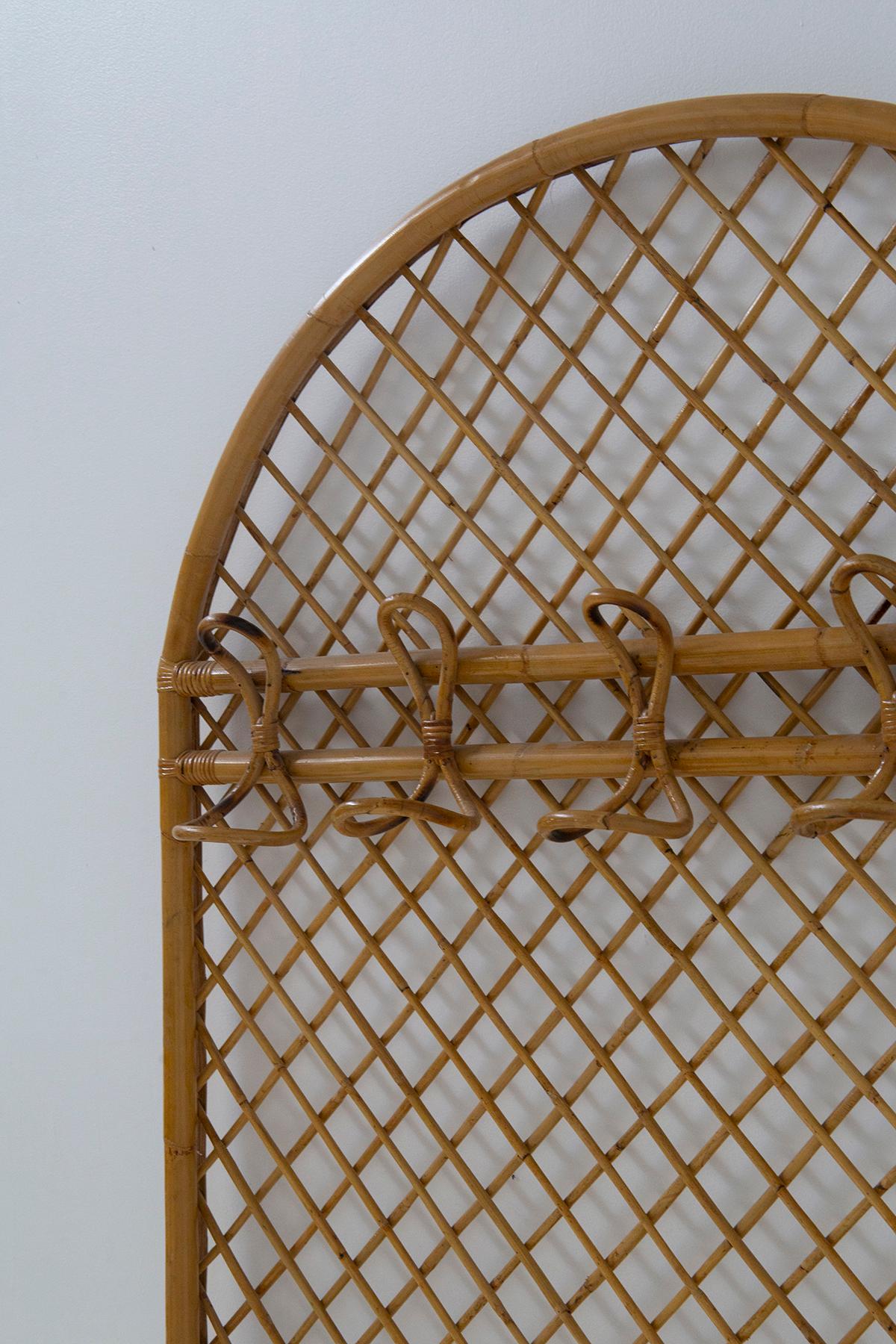 Mid-Century Modern Vintage Italian manifacture bamboo and decorative wall hanging For Sale