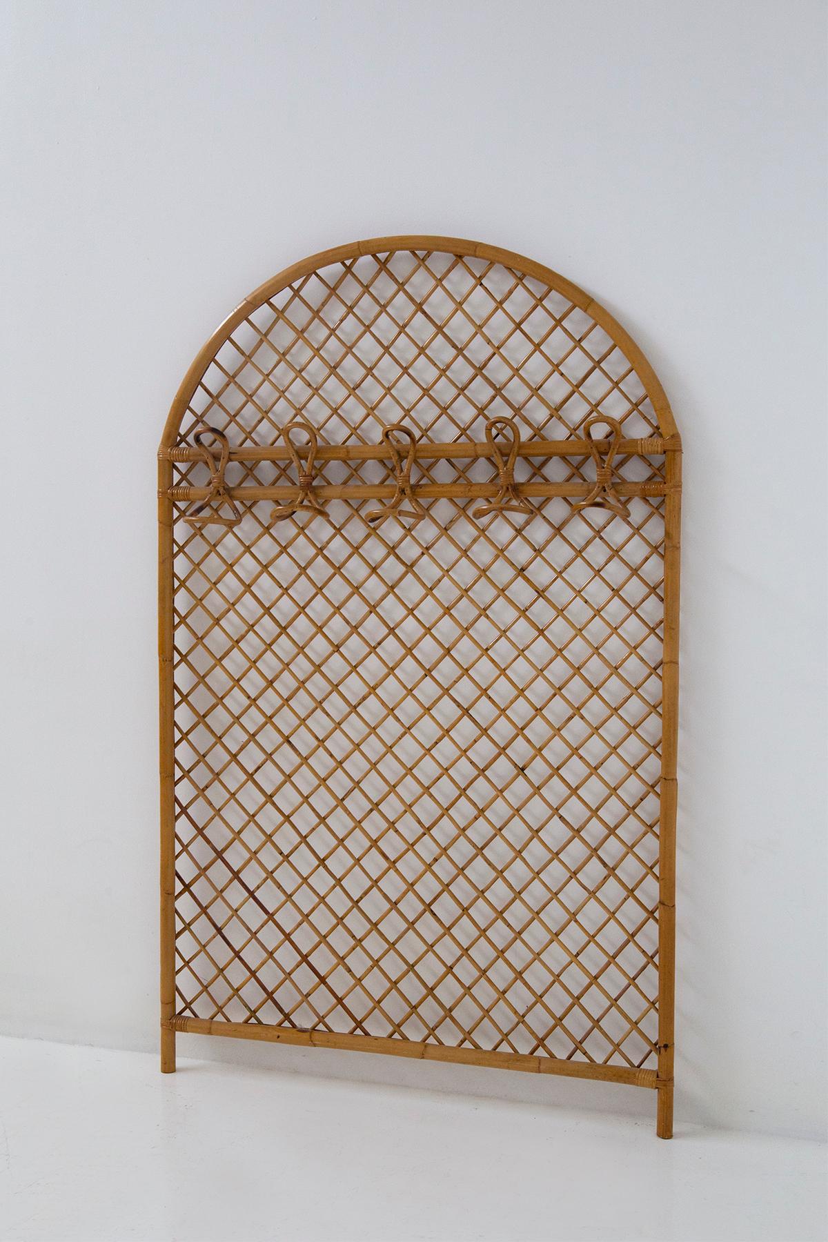 Mid-20th Century Vintage Italian manifacture bamboo and decorative wall hanging For Sale