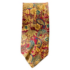 Vintage Italian manufacture 100% silk tie with paisley motifs