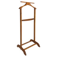 Valigetta e appendiabiti vintage in legno d'acero italiano