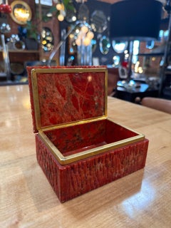 Vintage Italian Marble and Brass Decorative Box 1970s