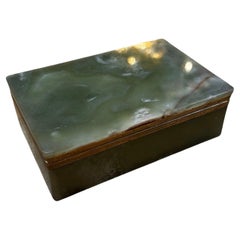 Vintage Italian Marble and Brass Decorative Box 1970s