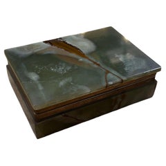 Used Italian Marble and Brass Decorative Box 1970s