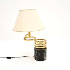 Vintage Italian Marble and Brass Table Lamp by Banci Firenze