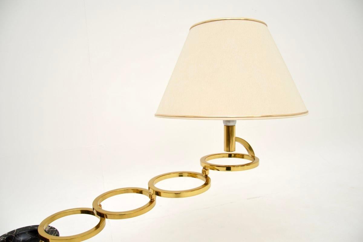 Lámpara de mesa italiana vintage de mármol y latón de Banci Firenze Latón en venta