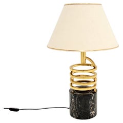 Vintage Italian Marble and Brass Table Lamp by Banci Firenze