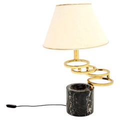 Vintage Italian Marble and Brass Table Lamp by Banci Firenze