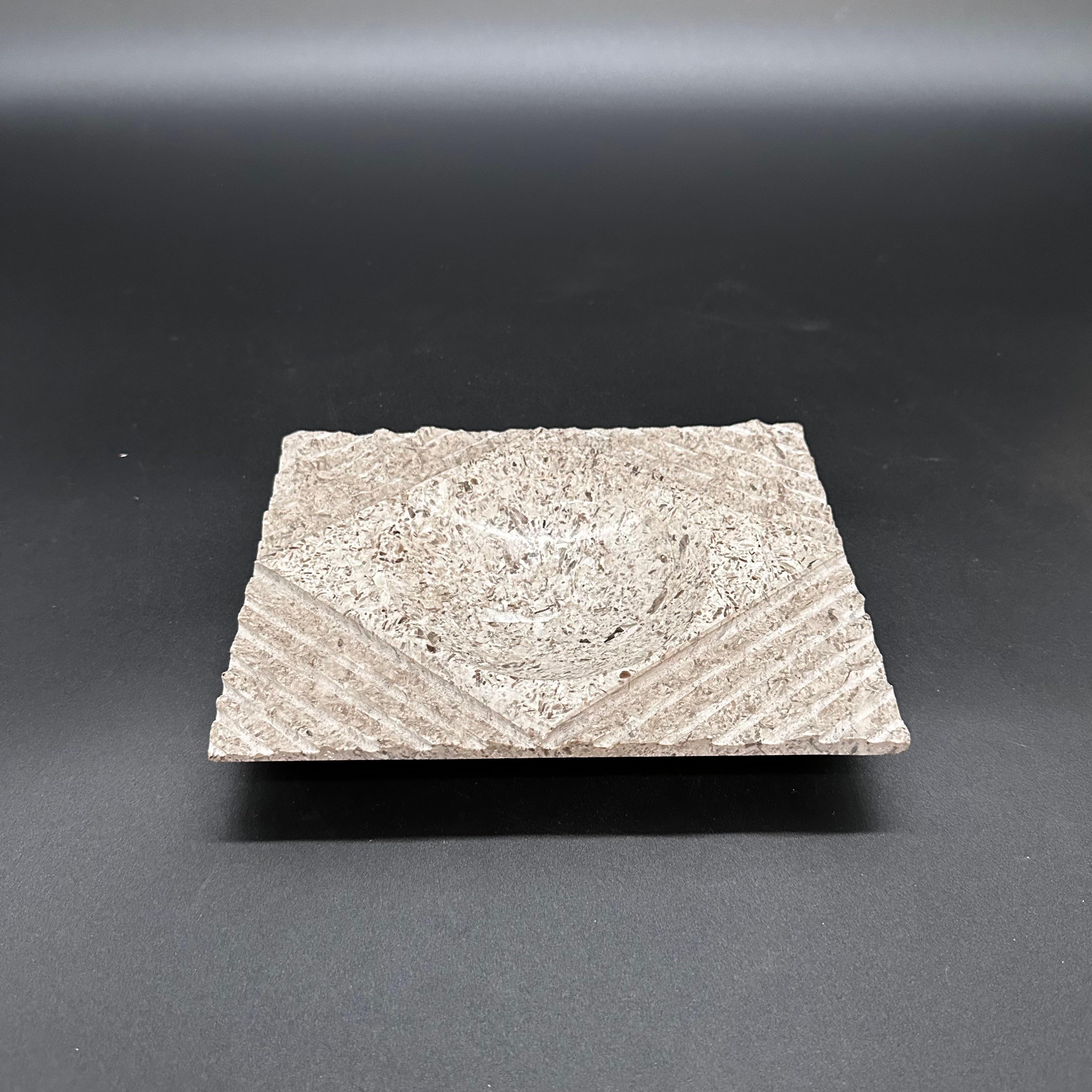 Mid-20th Century Vintage Italian Marble Ashtray 1960s For Sale