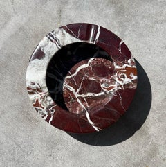 Vintage Italian Marble Ashtray in Oxblood, 1960s
