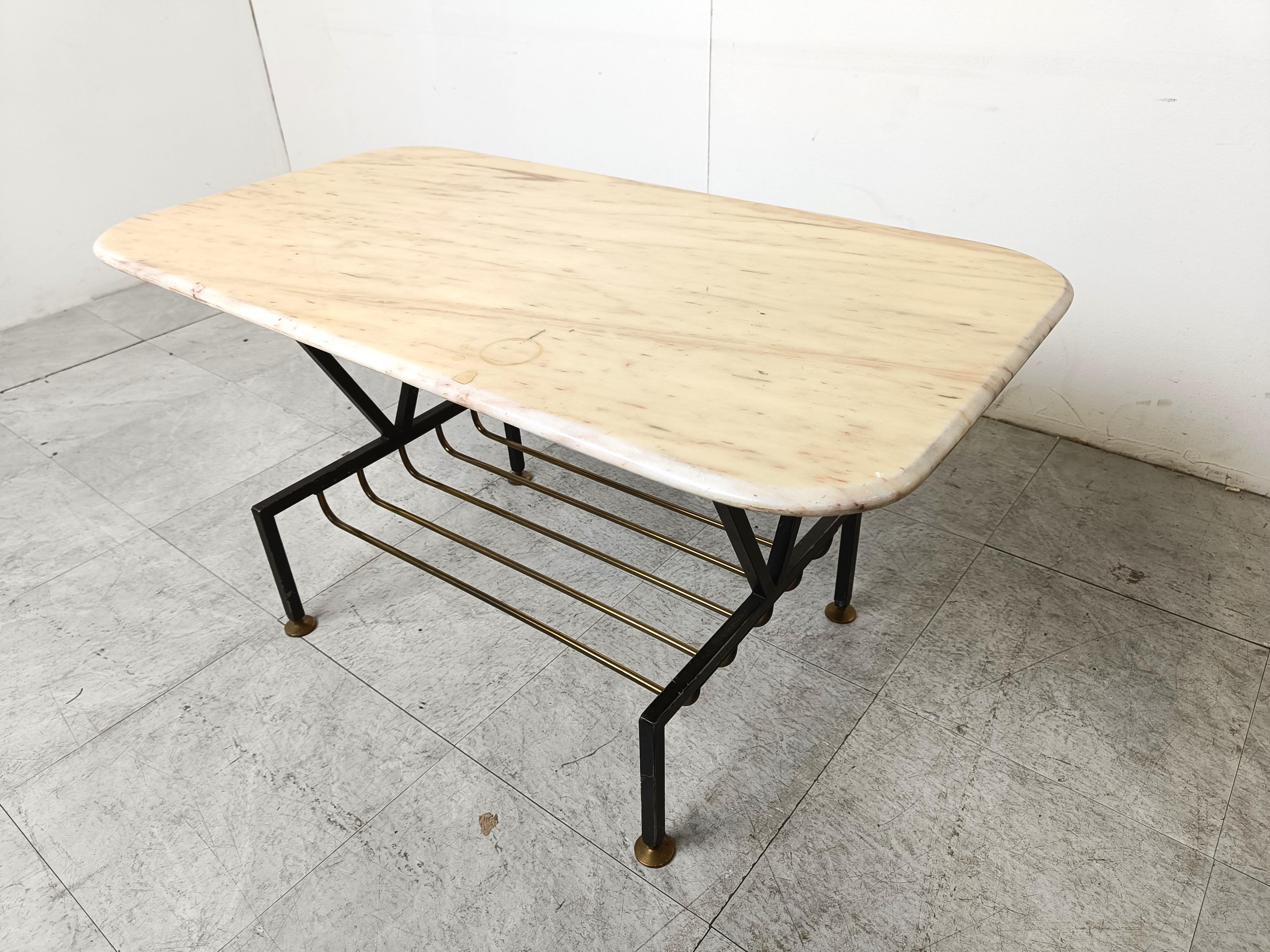 Vintage italian marble coffee table, 1950s For Sale 3