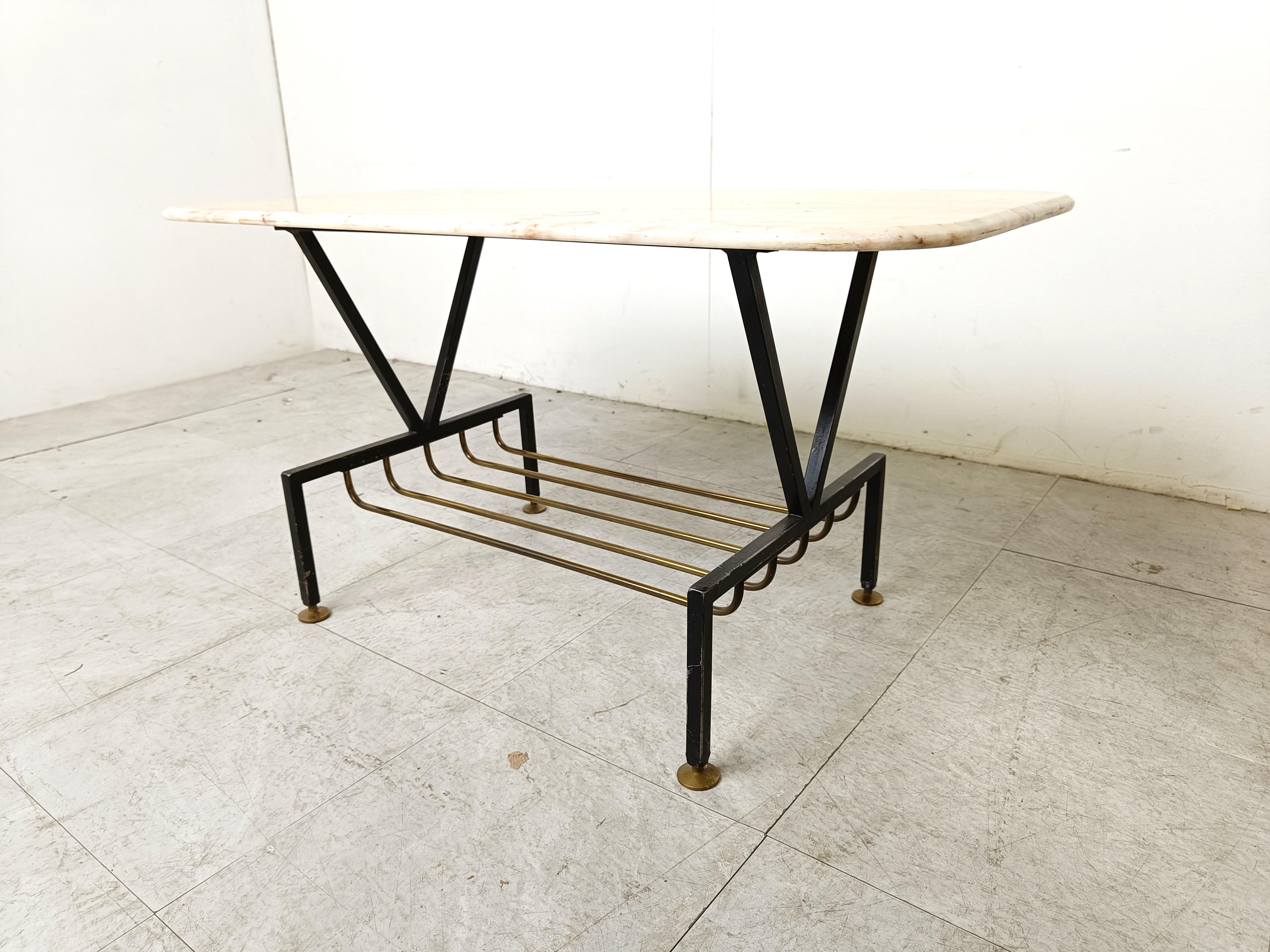 Mid-Century Modern Vintage italian marble coffee table, 1950s For Sale