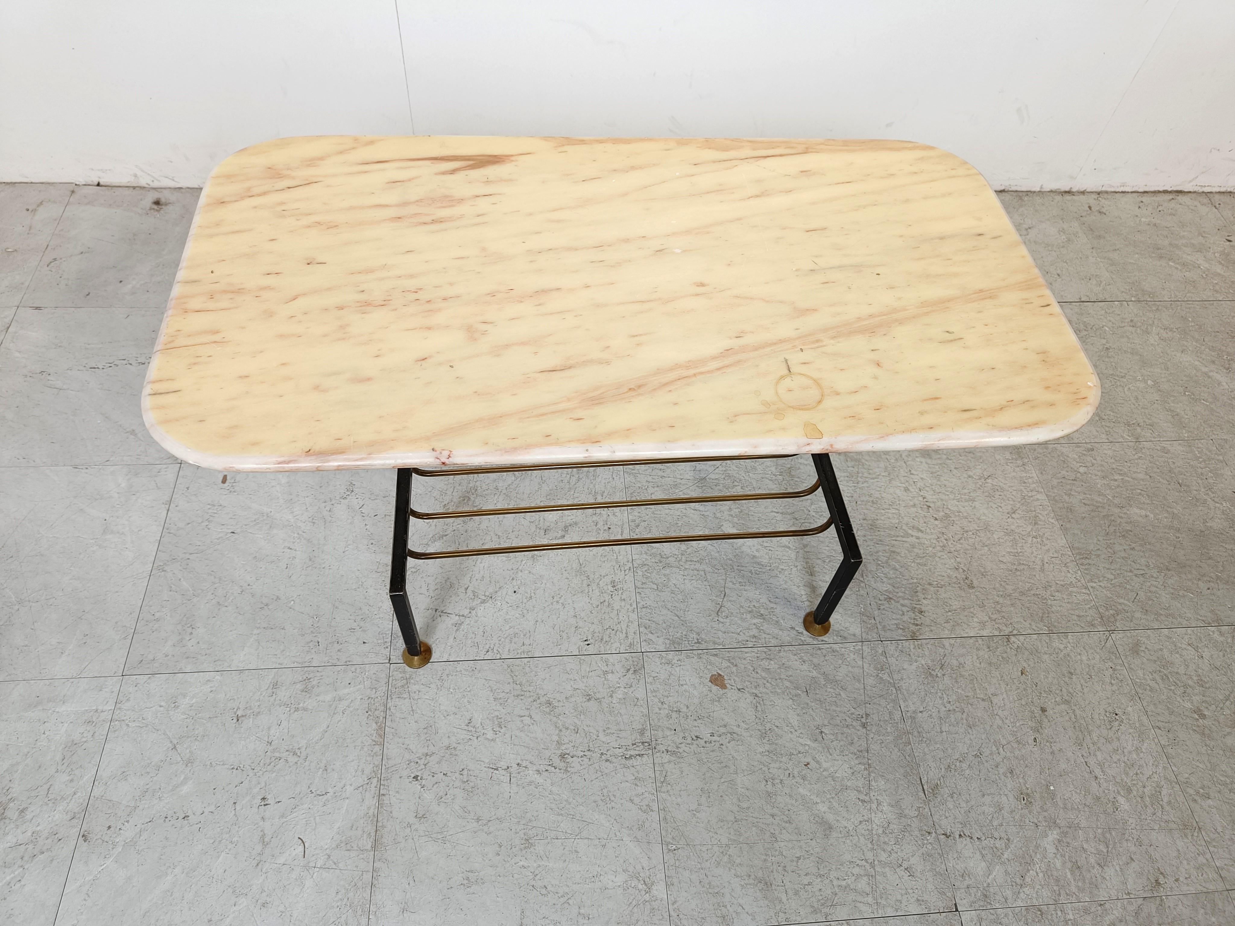 Mid-20th Century Vintage italian marble coffee table, 1950s For Sale