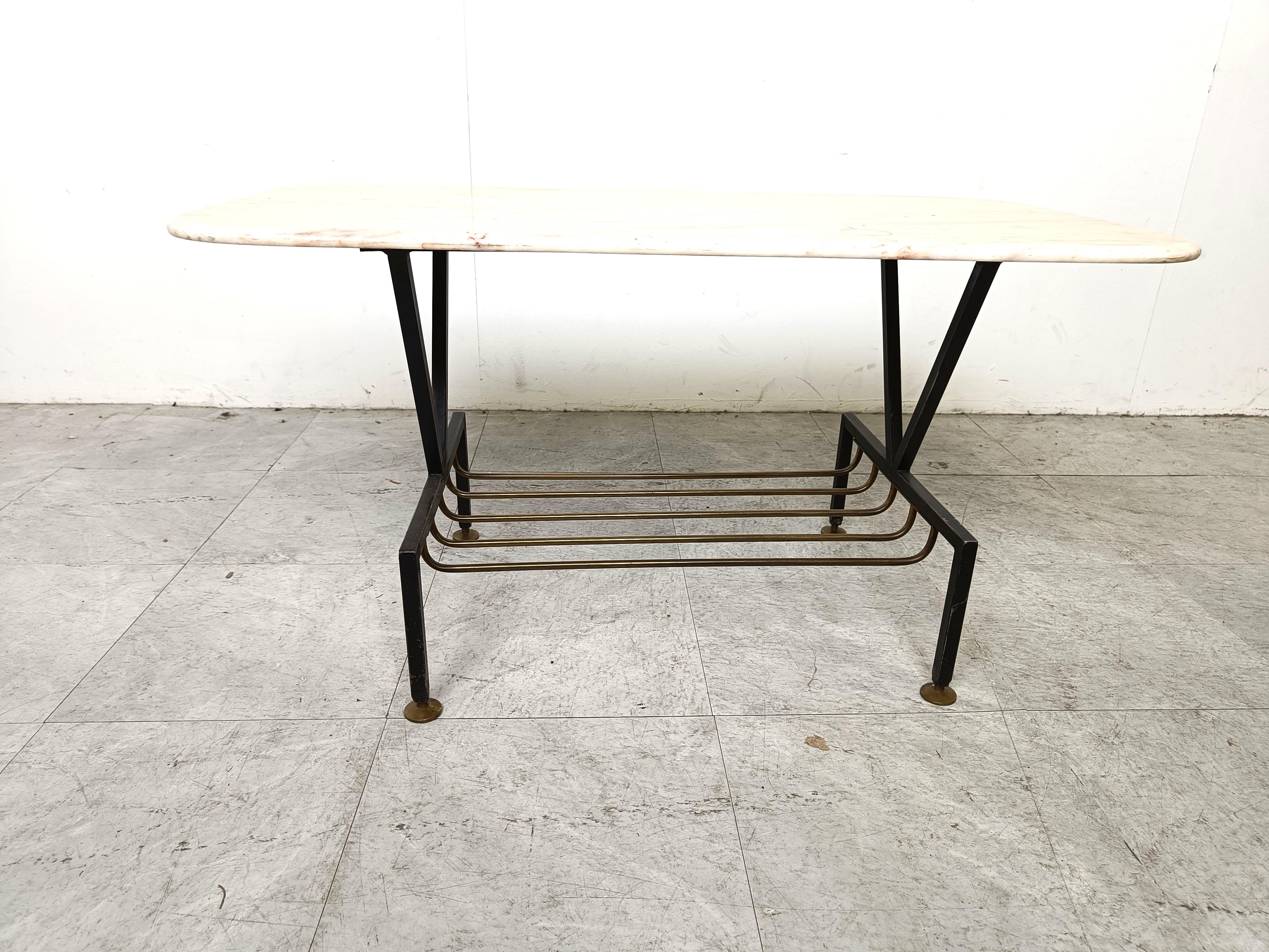 Vintage italian marble coffee table, 1950s For Sale 1