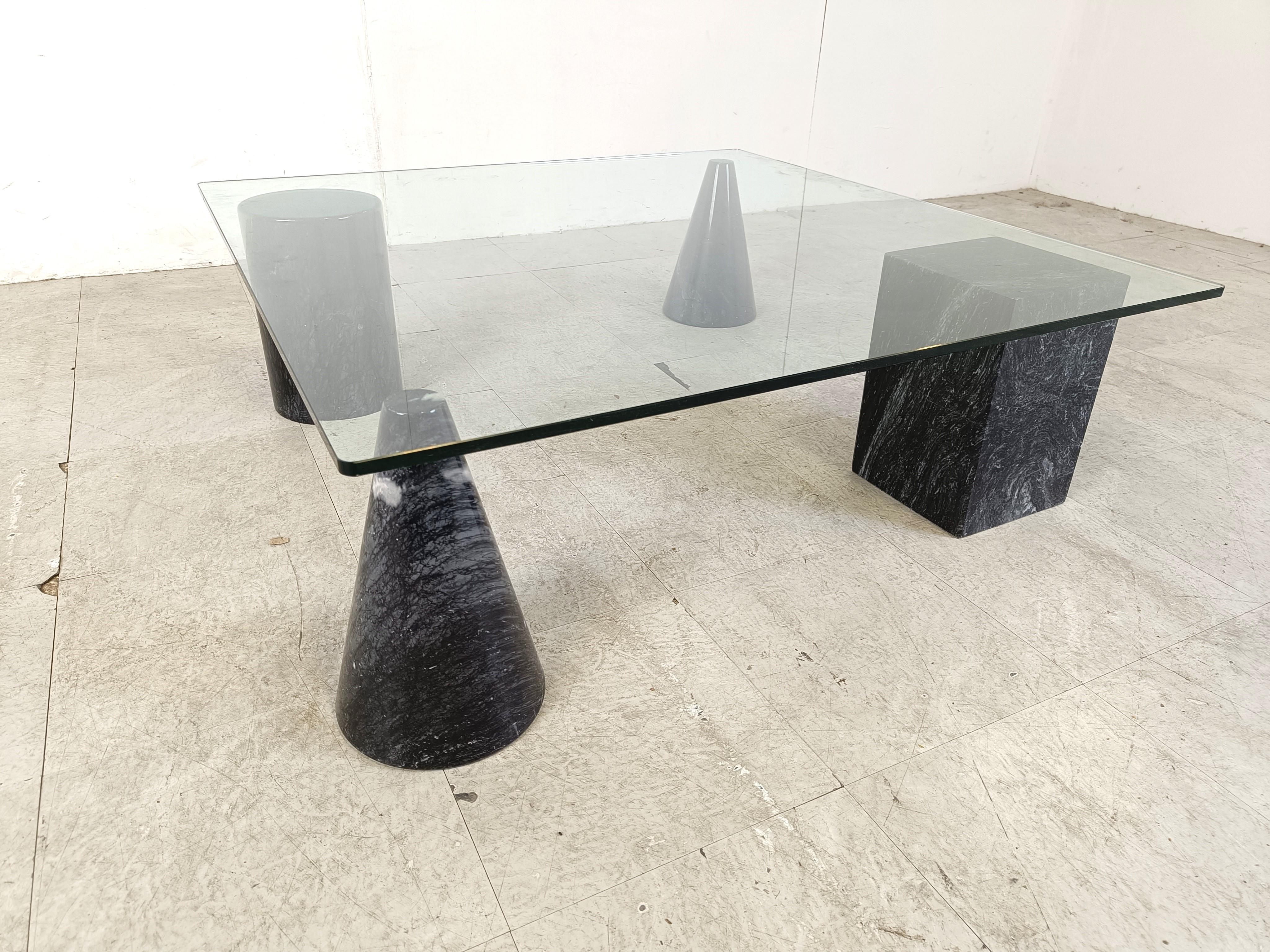 Late 20th Century Vintage italian marble coffee table, 1970s For Sale