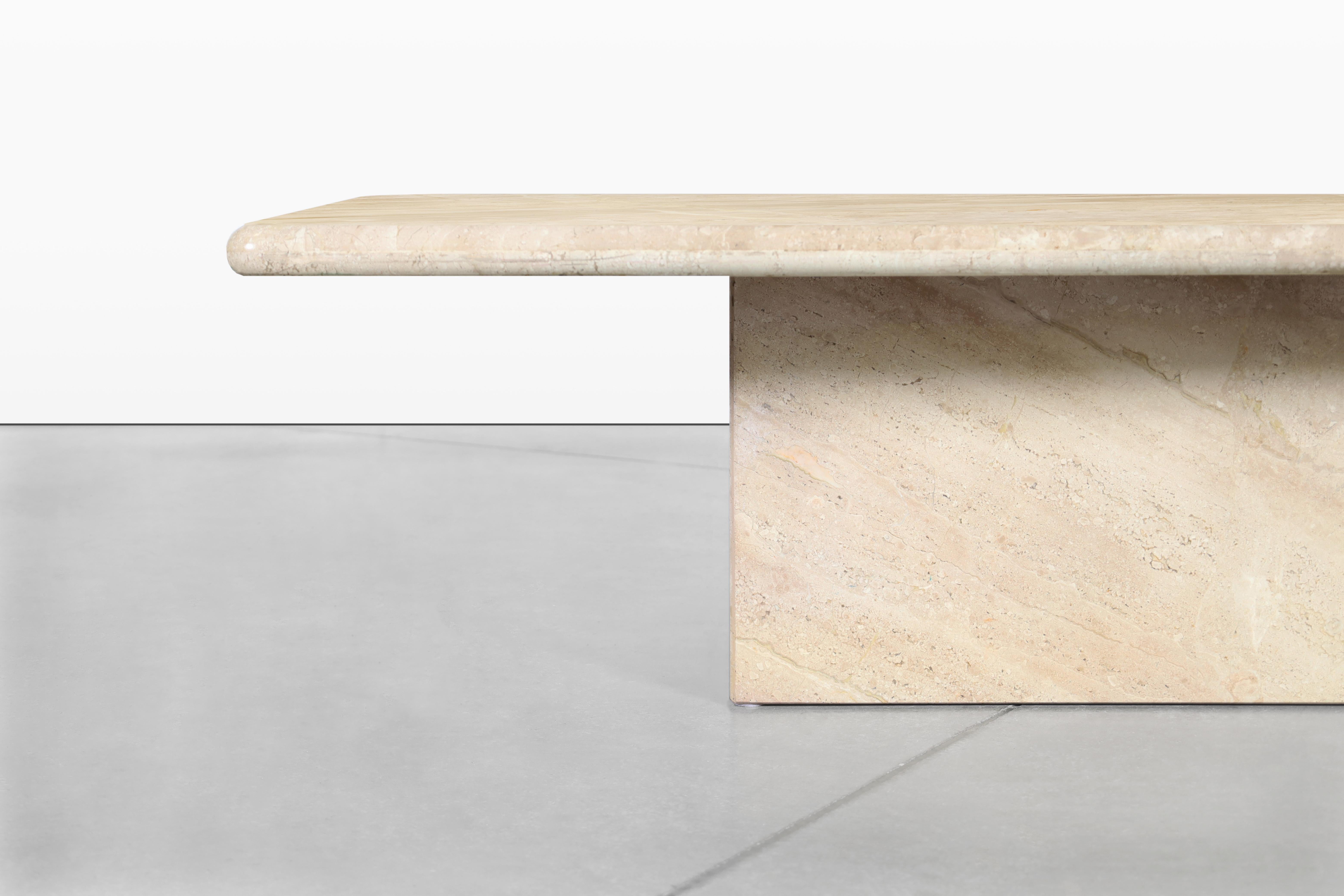 Mid-Century Modern Table basse italienne vintage en marbre en vente