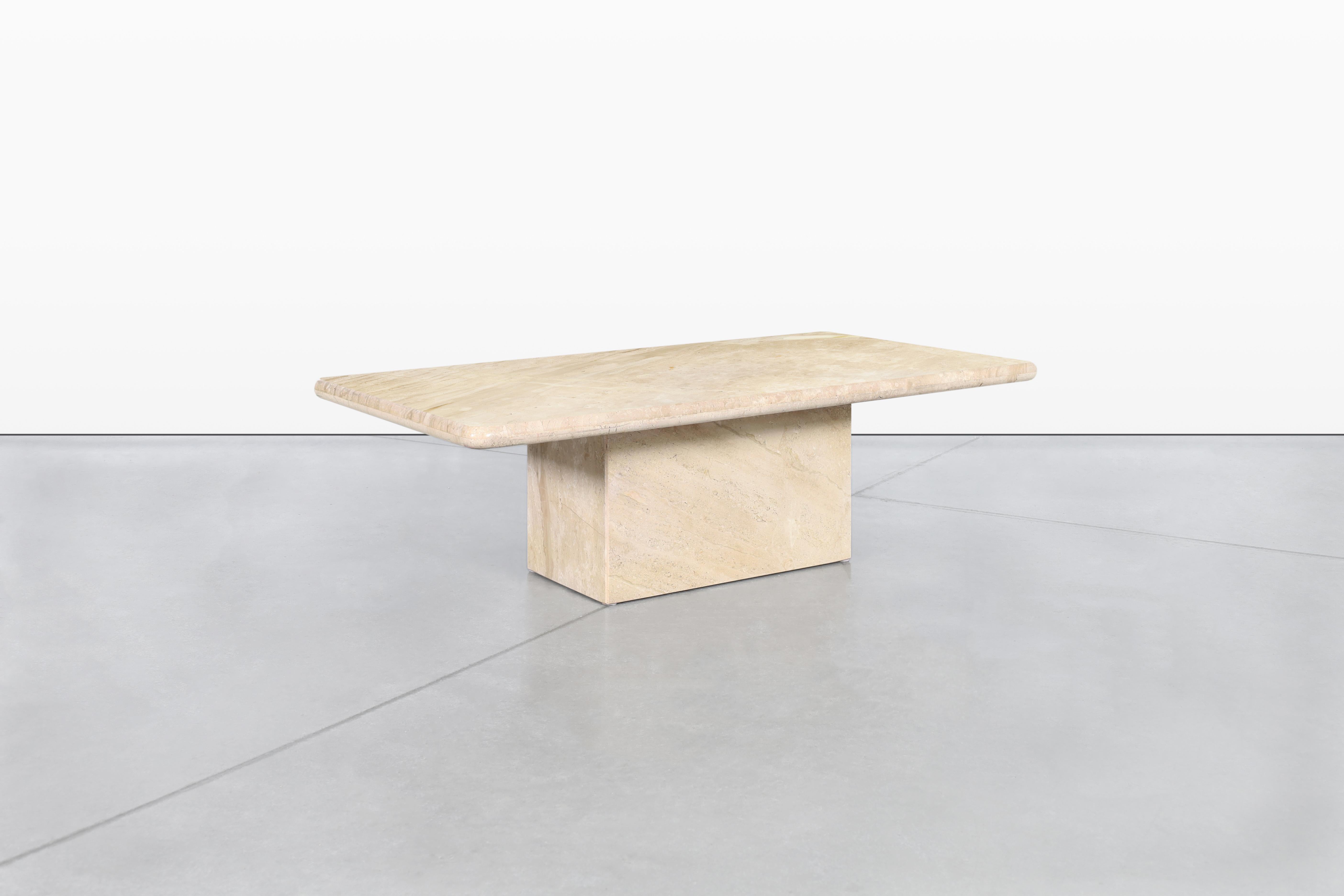 Fin du 20e siècle Table basse italienne vintage en marbre en vente