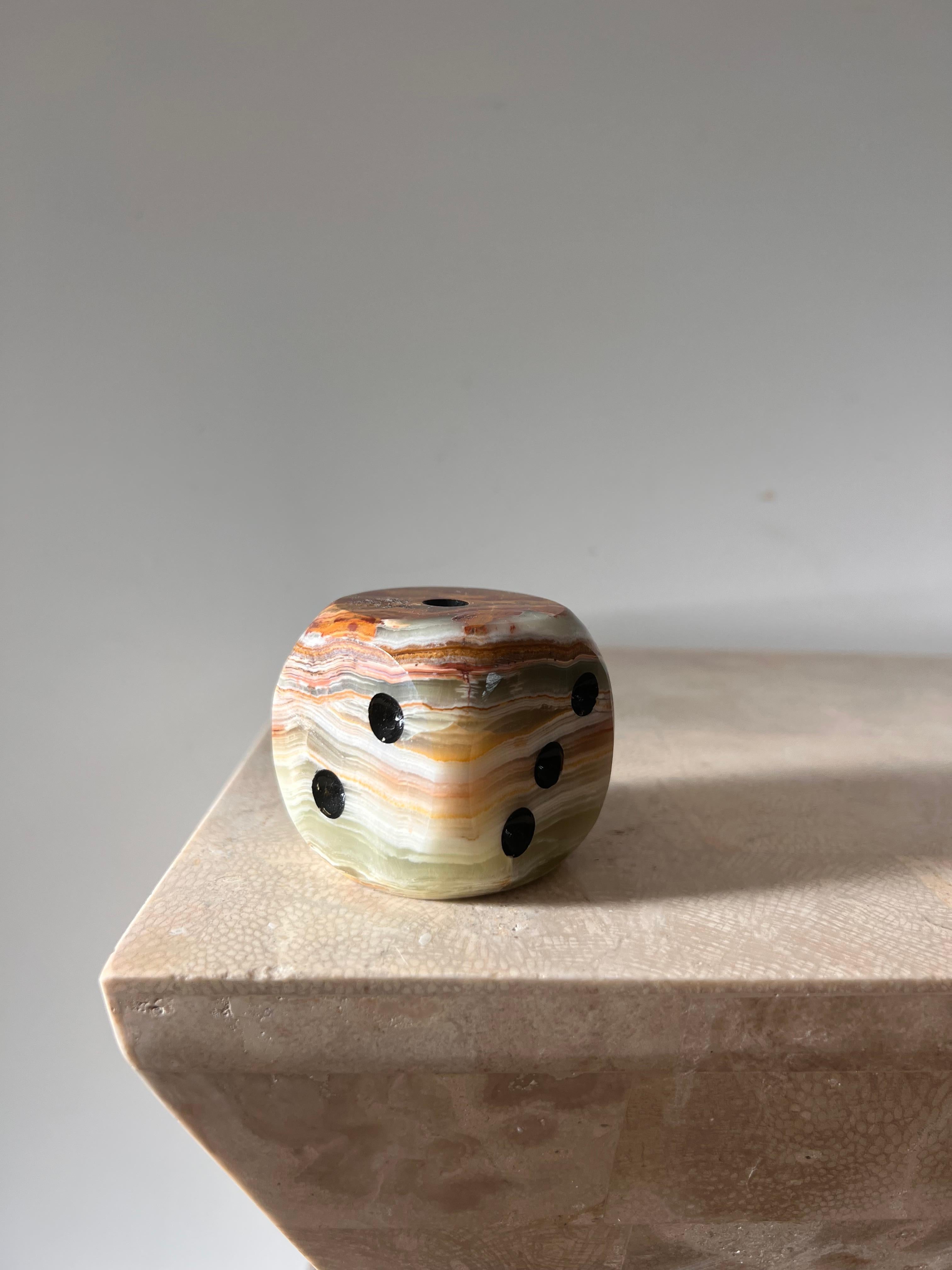 Mid-Century Modern Vintage Italian marble die / dice paperweight, 1960s