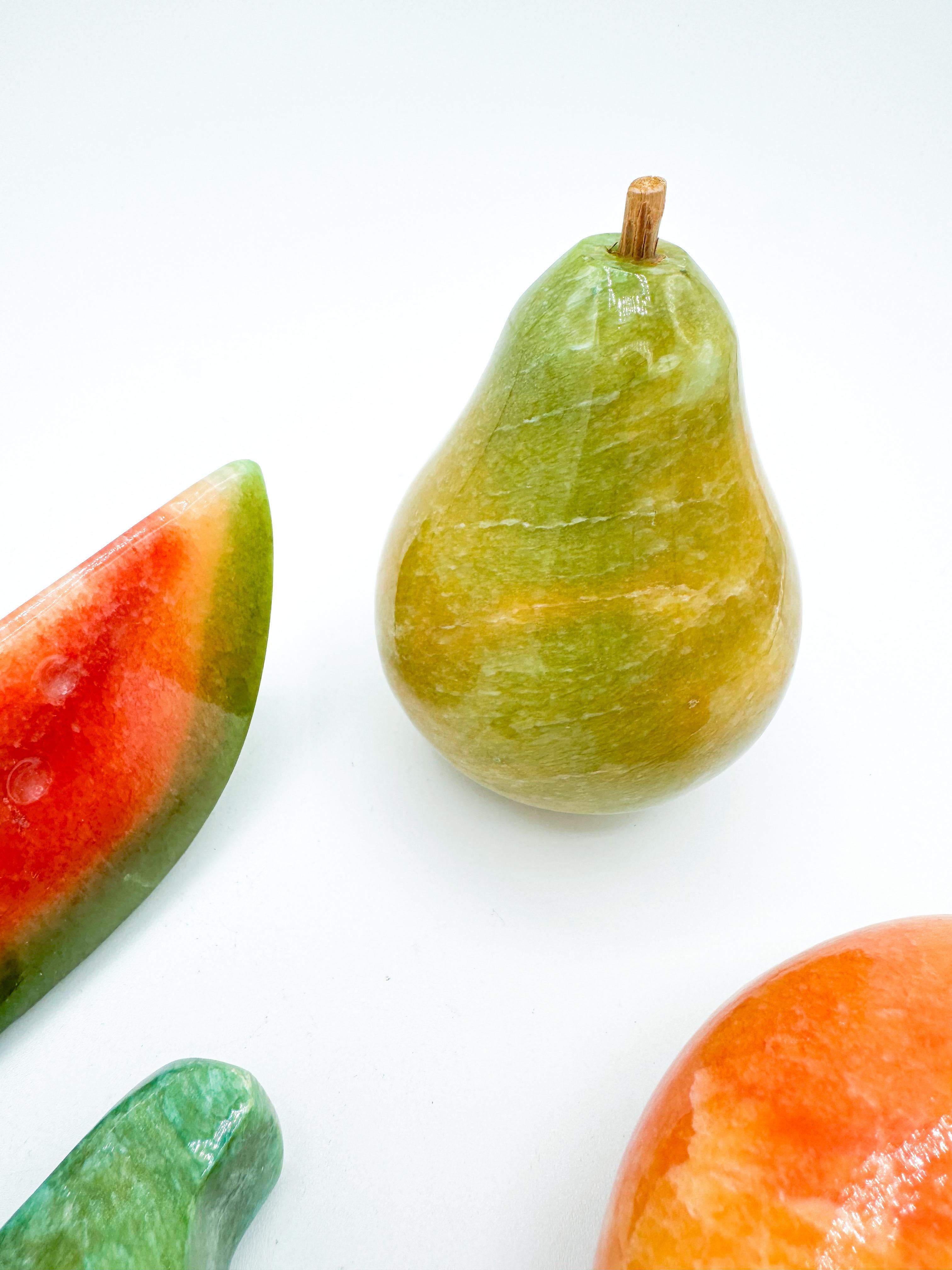 Vintage Italian Marble Fruit Set – Set of 5 Hand-Carved Pieces 2