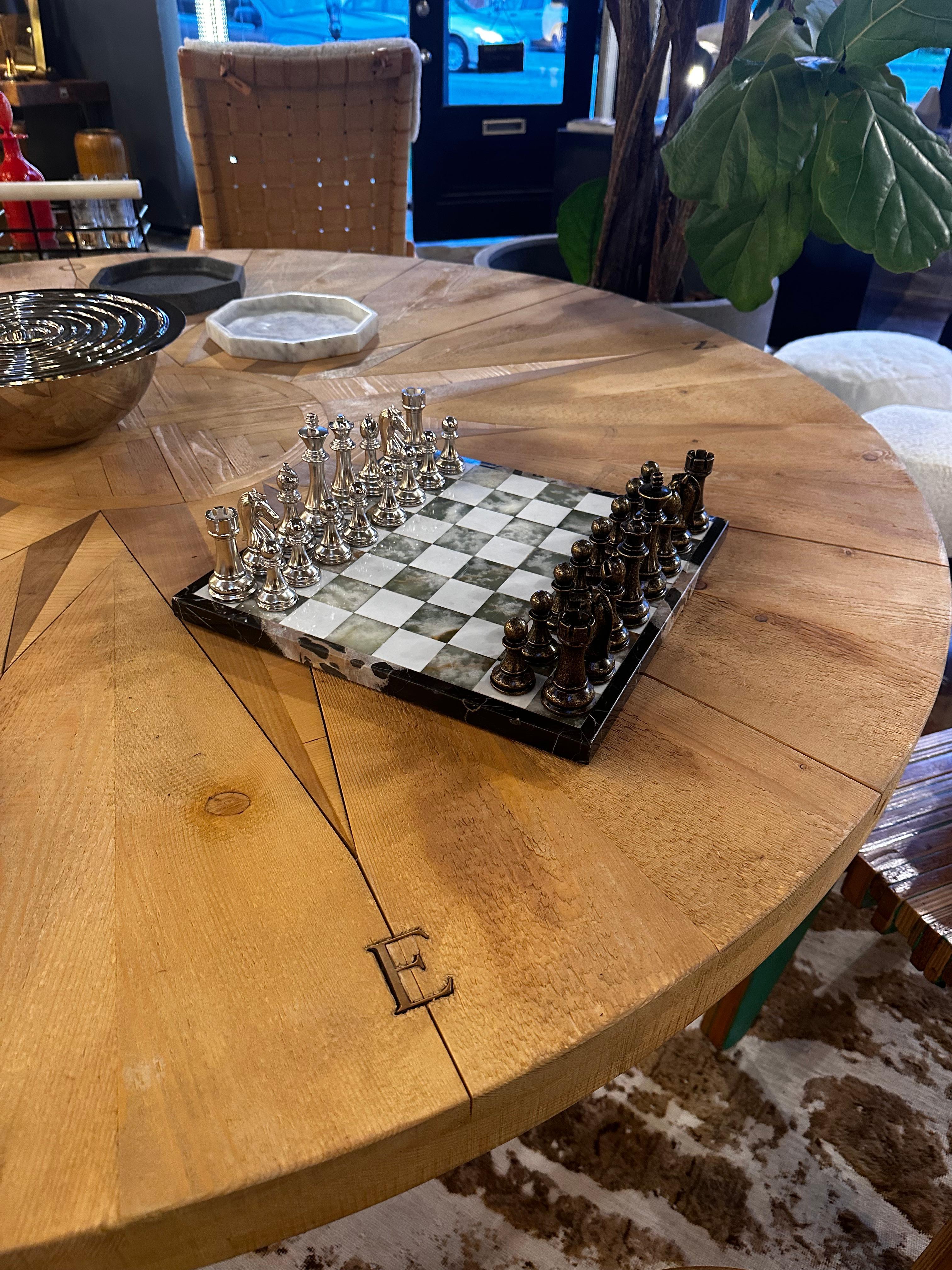 Late 20th Century Vintage Italian Marble Large Chess 1980s For Sale