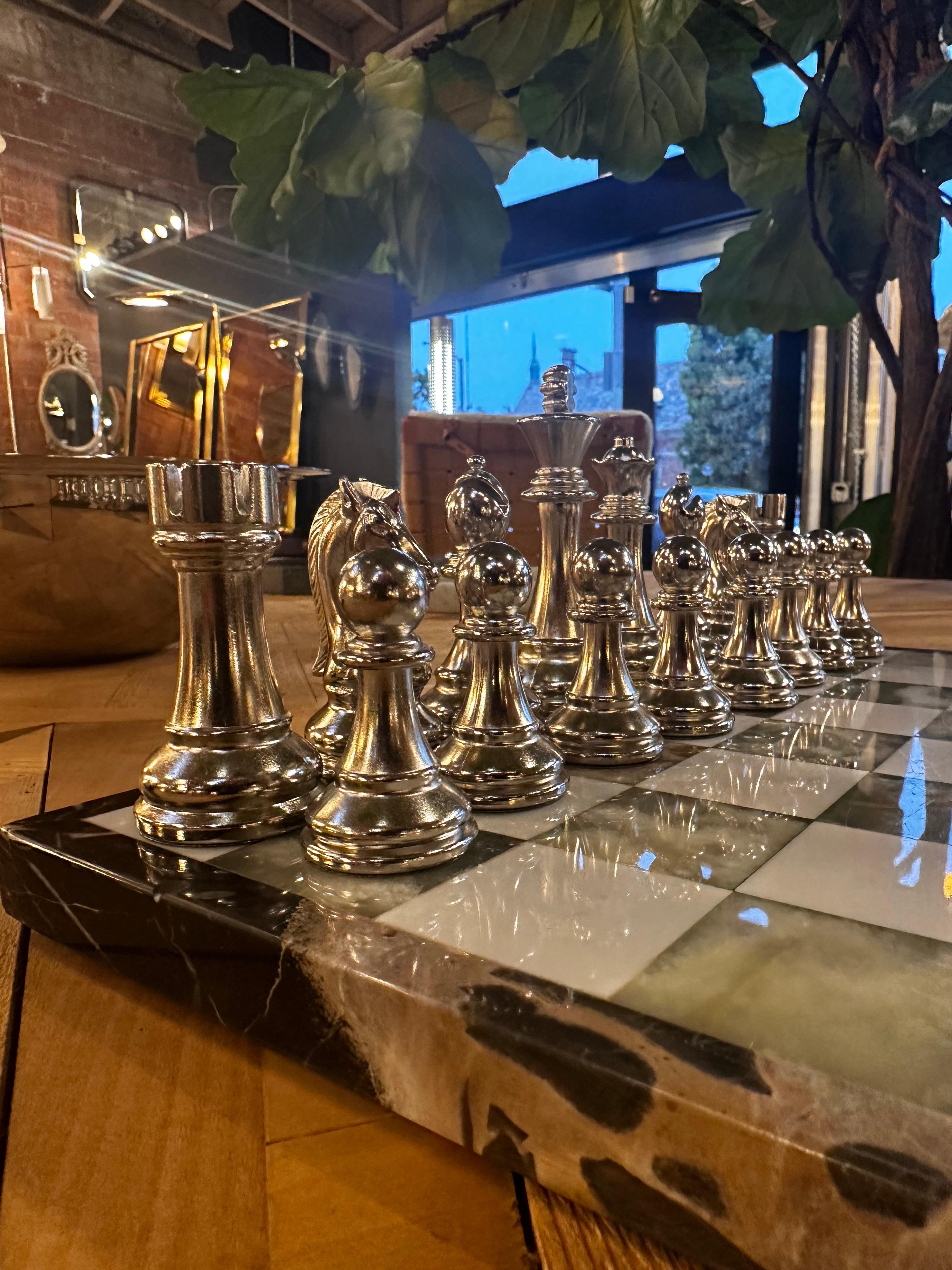 Vintage Italian Marble Large Chess 1980s For Sale 2