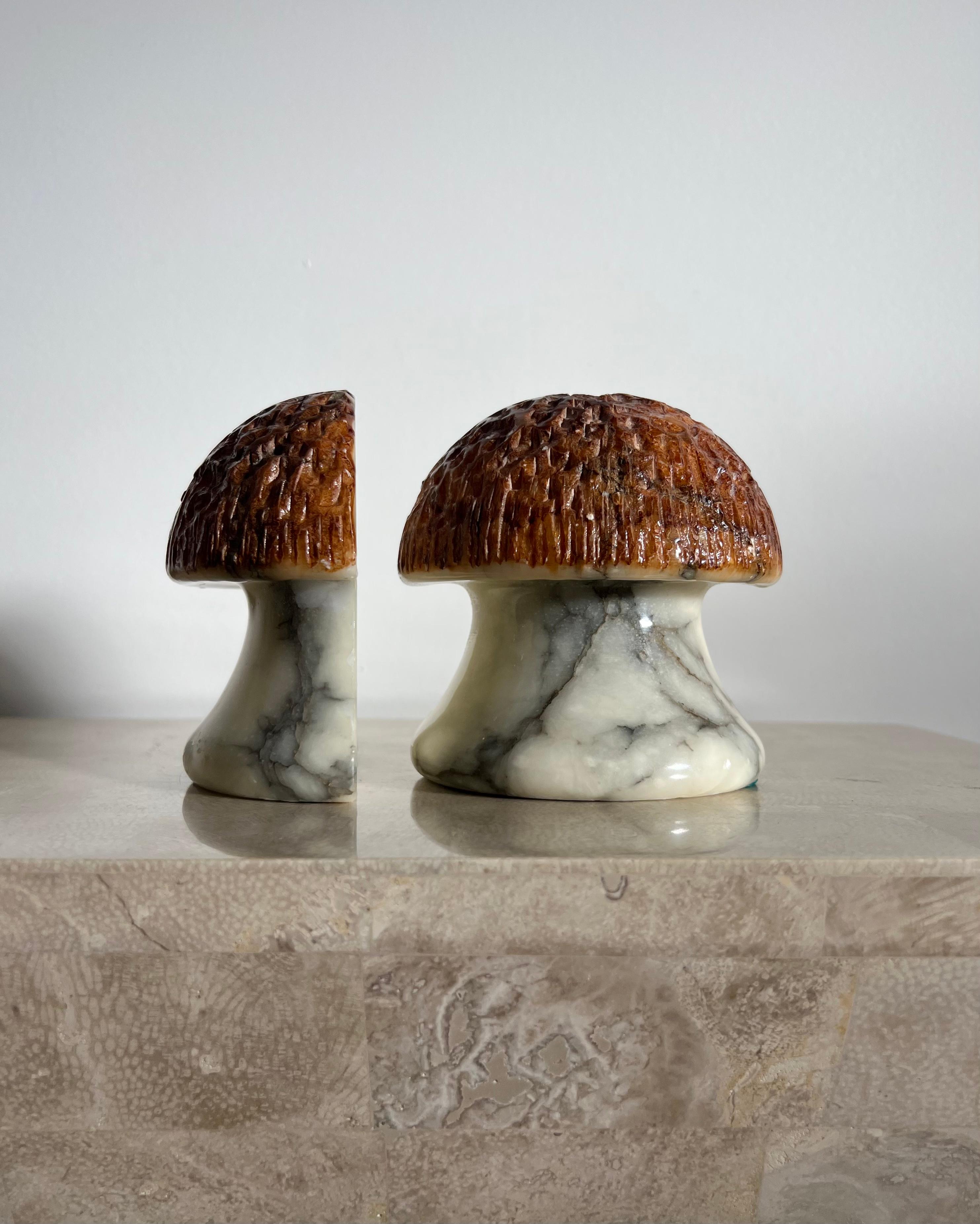 Vintage Italian Marble Mushroom Bookends, 1960s 4