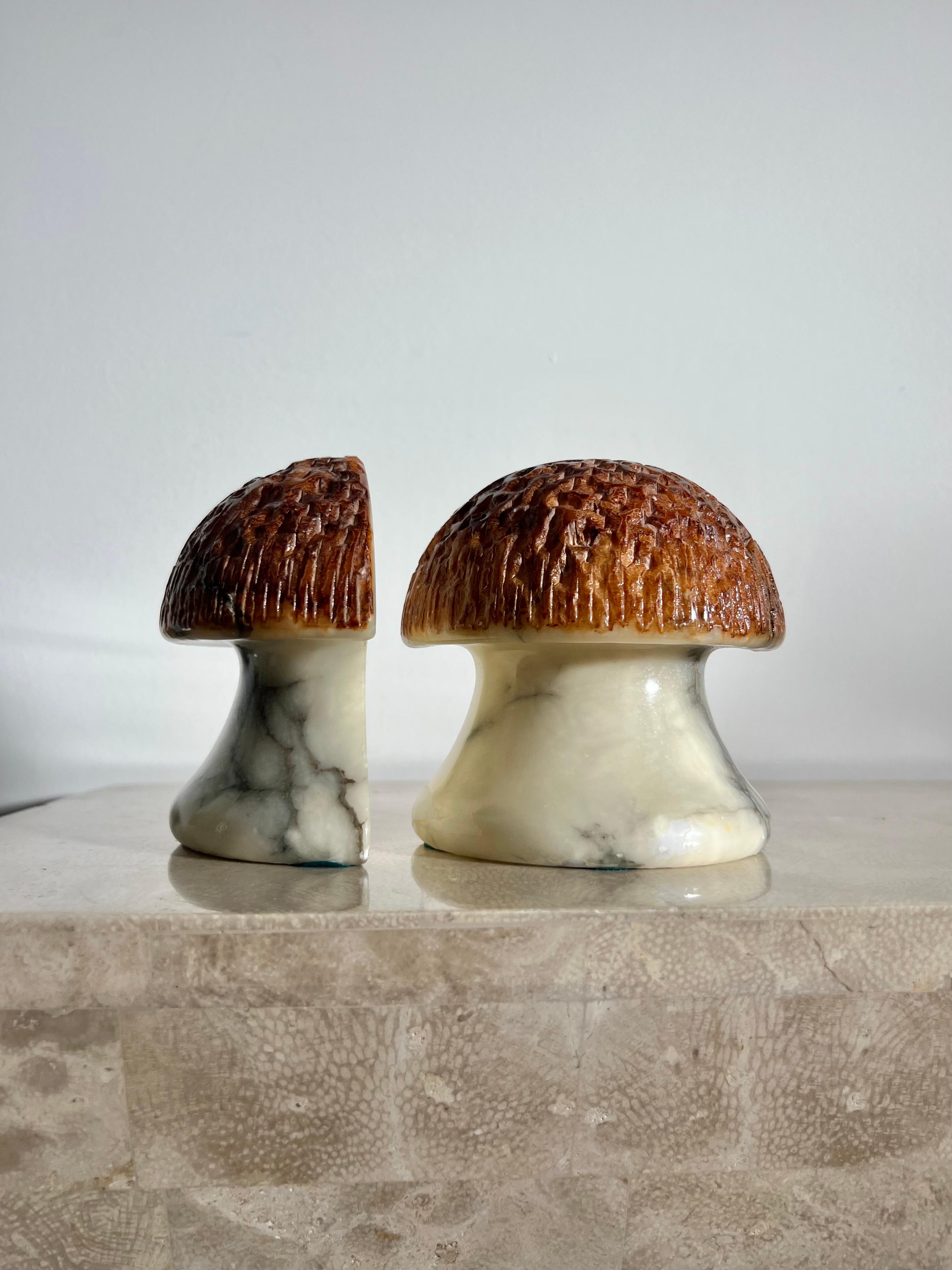 Vintage Italian Marble Mushroom Bookends, 1960s 6