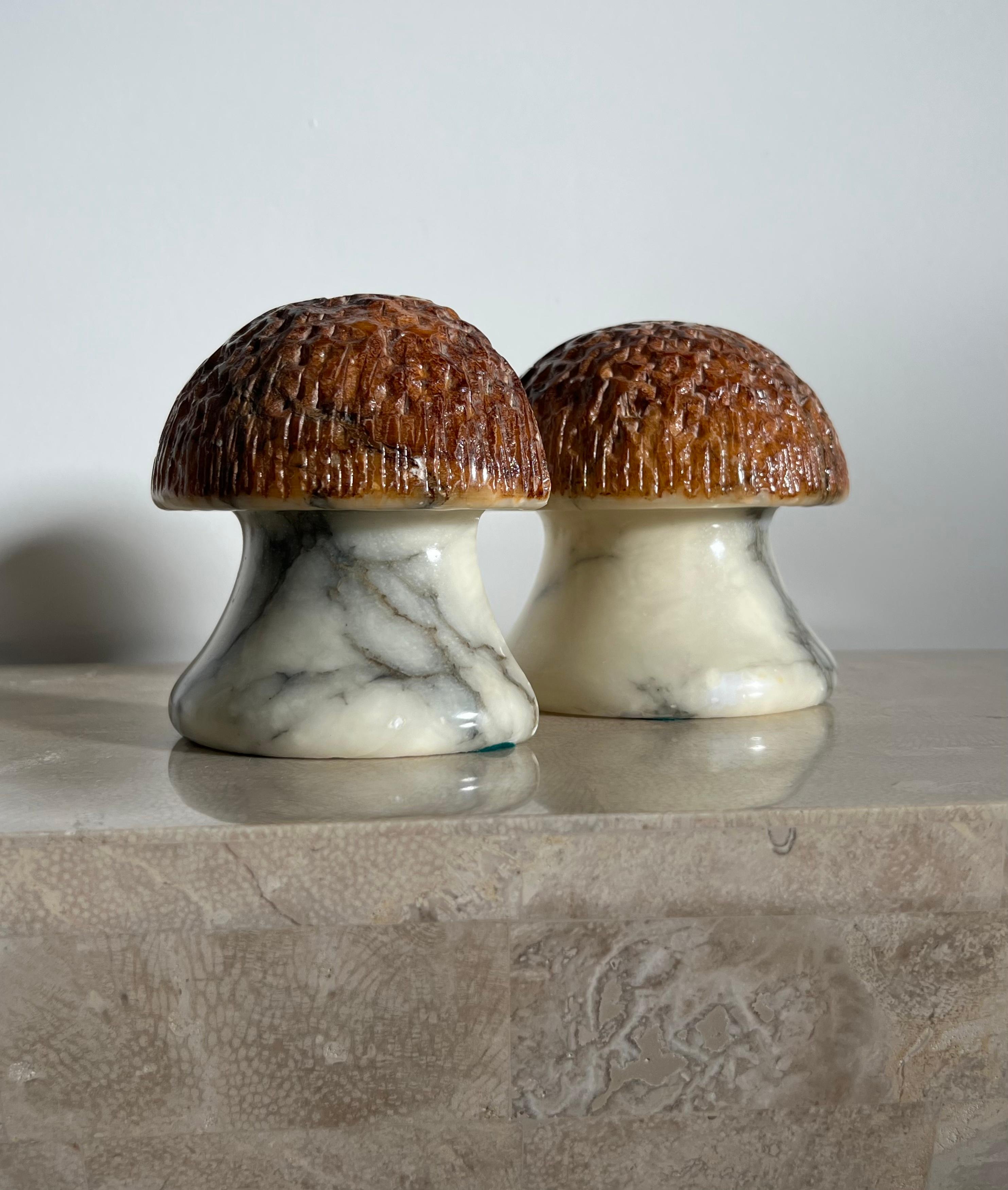Vintage Italian Marble Mushroom Bookends, 1960s 7