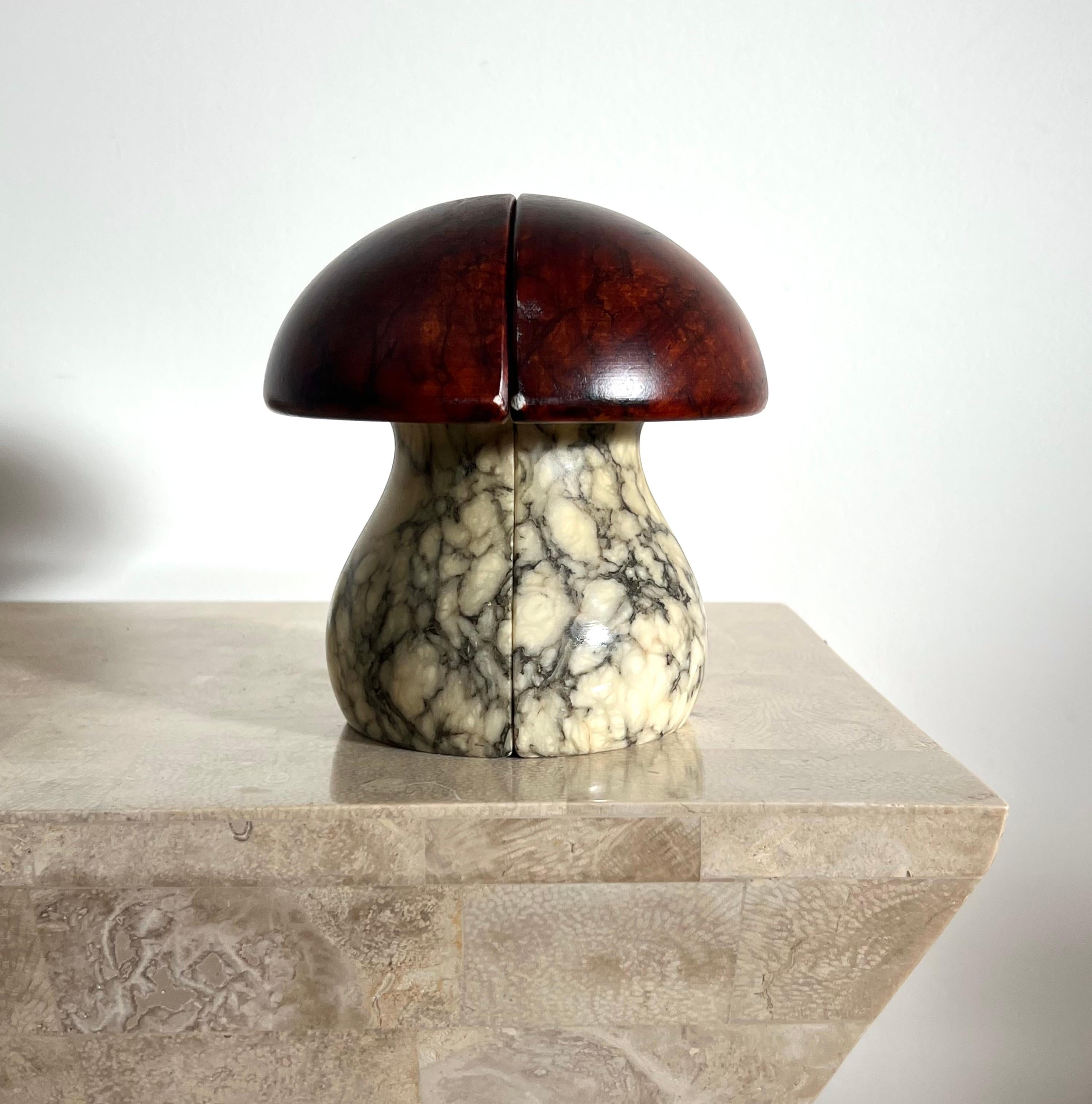 Vintage Italian Marble Mushroom Bookends by Noymer, 1960s 1