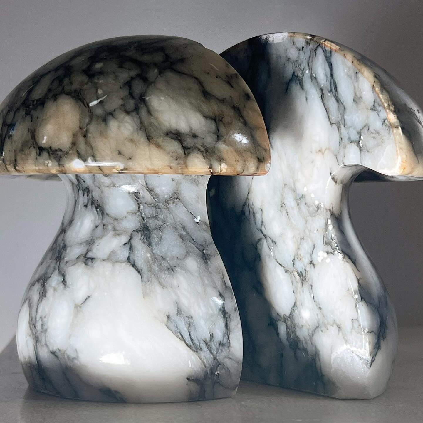 Mid-Century Modern Vintage Italian marble mushroom bookends by Noymer, circa 1960