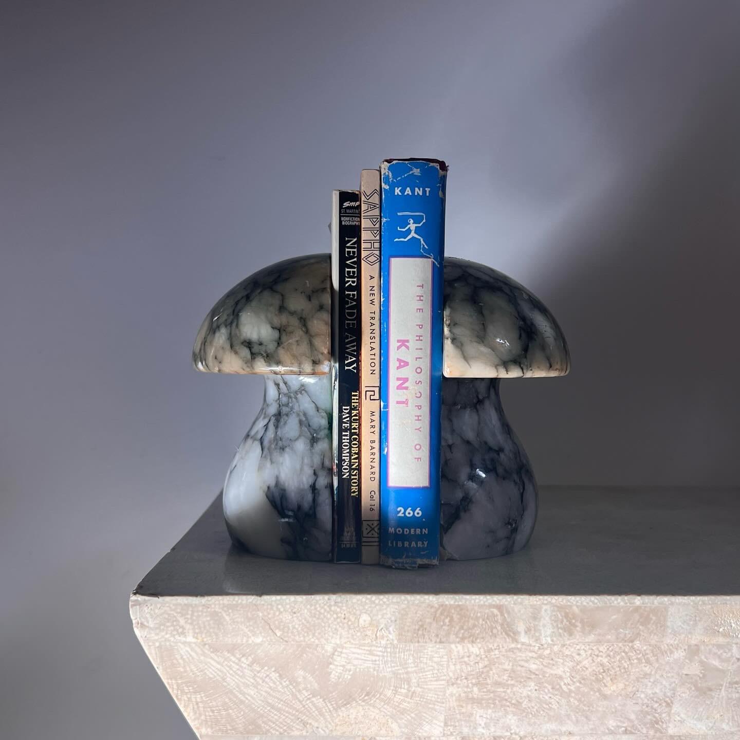 Vintage Italian marble mushroom bookends by Noymer, circa 1960 1