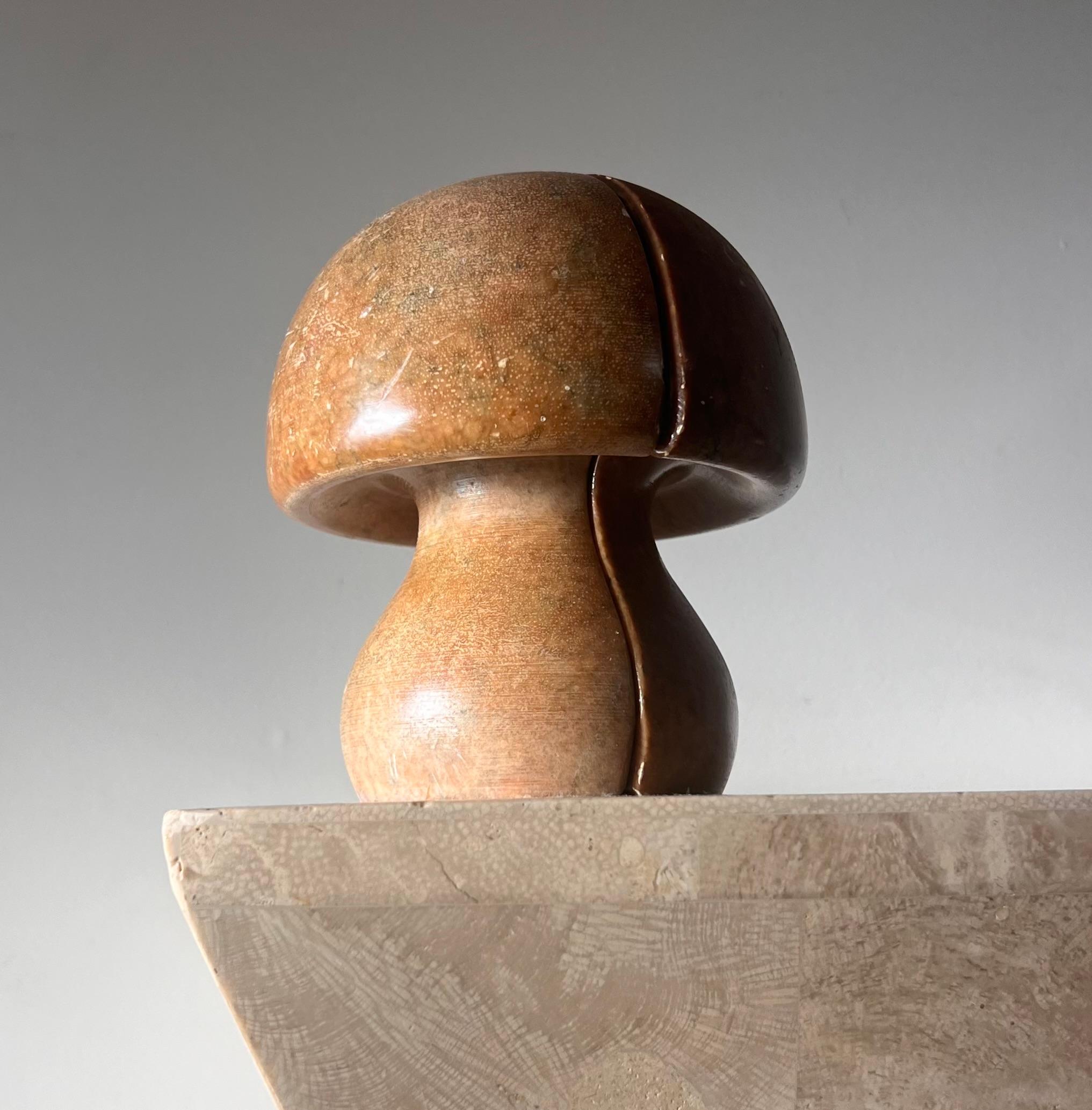 Vintage Italian marble mushroom bookends, circa 1960 5
