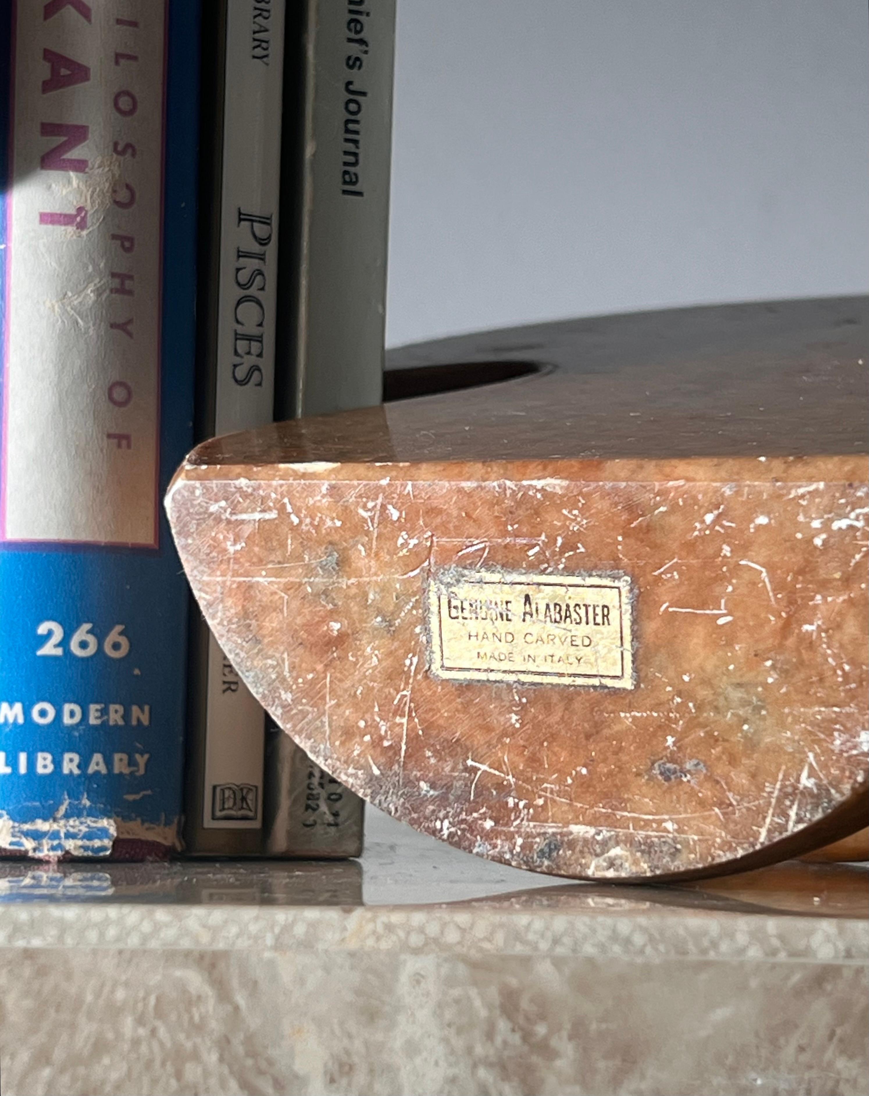 Vintage Italian marble mushroom bookends, circa 1960 8
