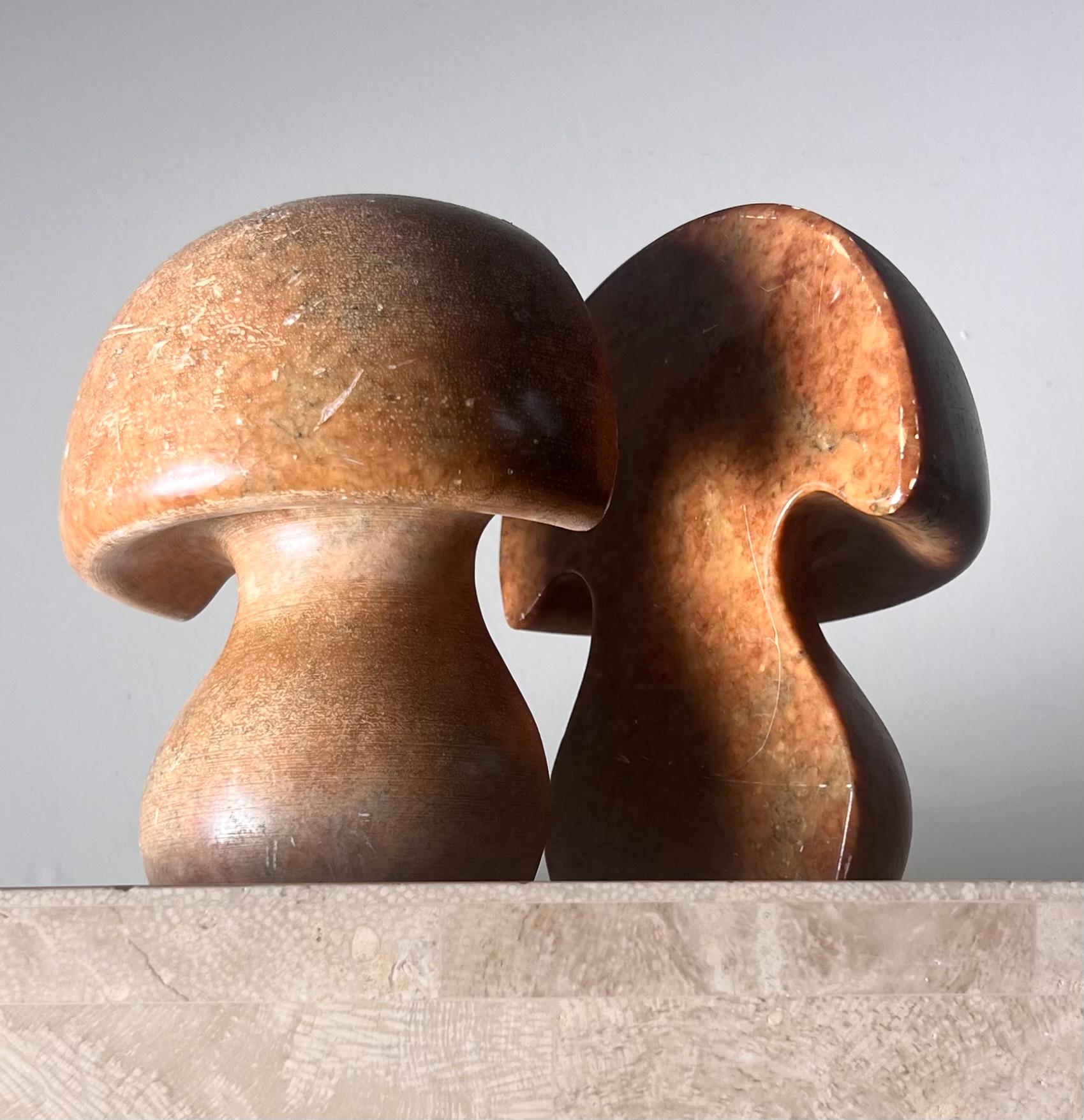 Vintage Italian marble mushroom bookends, circa 1960 9