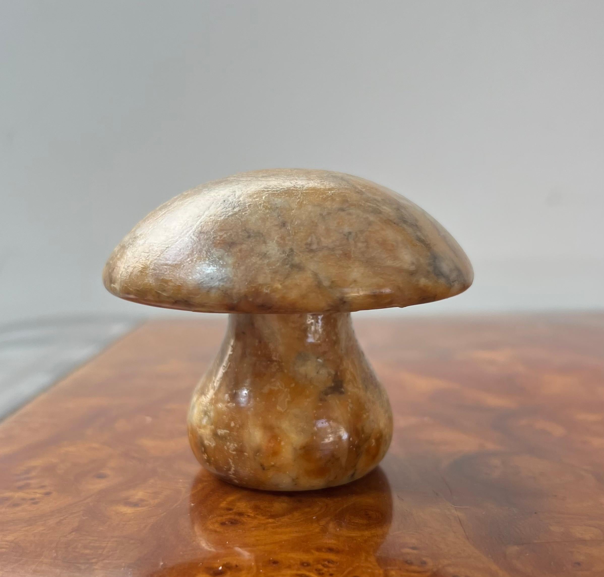 Mid-Century Modern Vintage Italian marble mushroom in ochre, 1960s