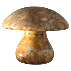 Vintage Italian marble mushroom in ochre, 1960s