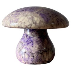 Retro Italian marble mushroom paperweight in lavender, 1960s